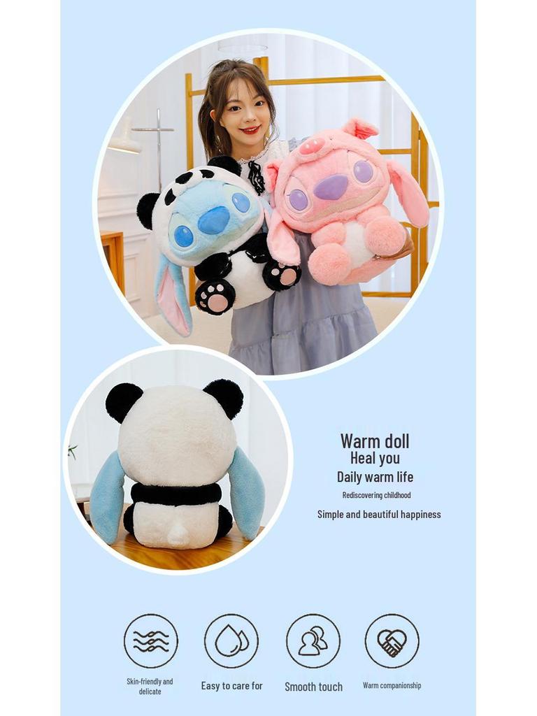 Adorable Angel Dress-Up Panda Stitch Plush Toy Doll