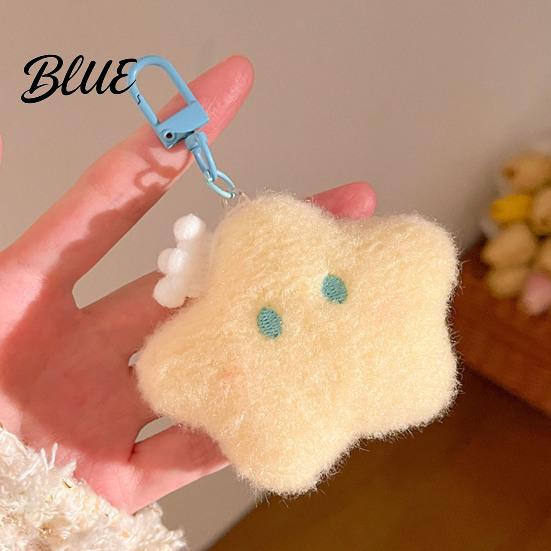Mini Stuffed Pendants for Schoolbags Star Moon Plush Pendant, Cute Keychain Charm Soft Fabric Decorations with Blush Face Lobster Clasp, Pendant