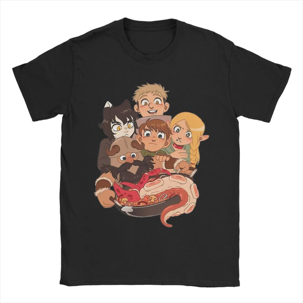 Anime Dungeon Meshi Delicious In Dungeon T Shirts 100 Cotton Harajuku Tee Shirt For Men Short Sleeves Pattern Top Tees
