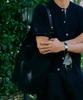 Hyoji Canvas Shoulder Crossbody Bag (Black)