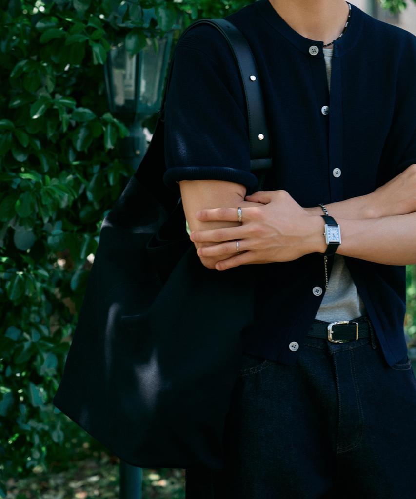 Hyoji Canvas Shoulder Crossbody Bag (Black)