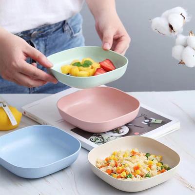 Wheat Straw Plate Set Round Dishes Unbreakable Lightweight Dessert Dinner Plates Home Picnic Fruit Snack Salad Kids