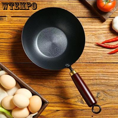 Hammer Patterned Frying Pan Iron Pan Round Non Stick Pan Thick and Heat-resistant Household Food Pot