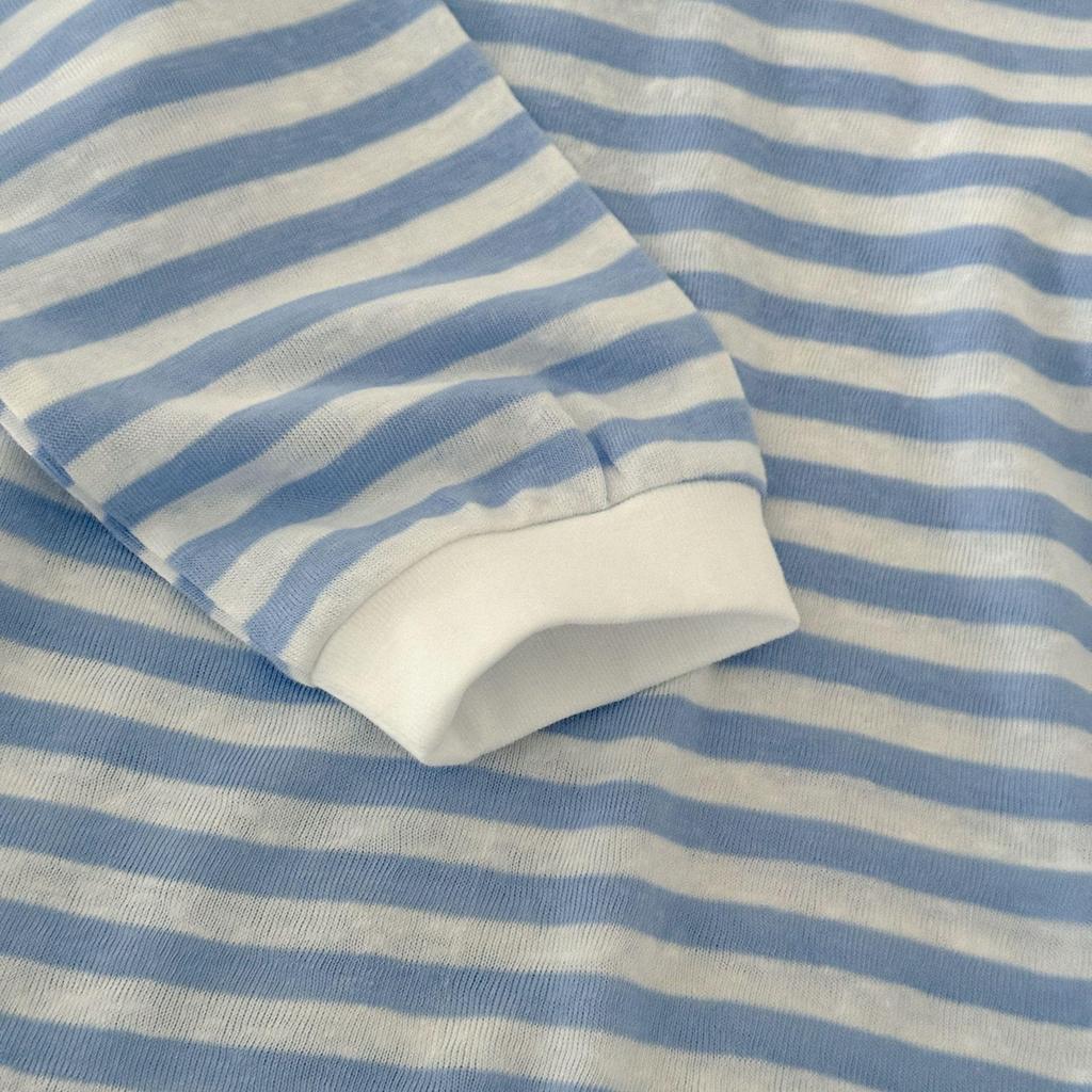 2025 Summer Kids' Striped Round Neck T-Shirt - Mosquito-Proof, Cool & Trendy for Boys & Girls