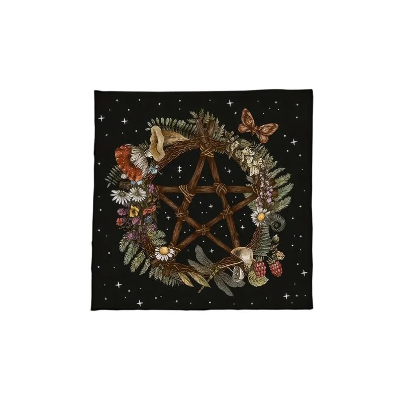Divinations Tablecloth Star Plant Astrology Tarots Card Tablecloth Altars Cloth Divinations Board Game Accessory