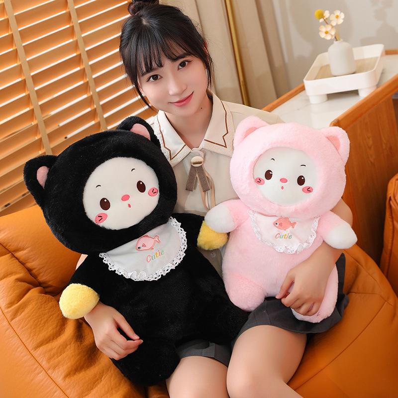 Cute Hug Cat Plush Doll Girl Super Soft Cute Kitten Baby Rag Doll Children Hug Sleeping Pillow