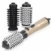 2 Replaceable Head 360 Rotating AirFlow Hot Air Brush Hair Straightener Curler Iron Volumizer Blowers Electric Hair Dryer Comb
