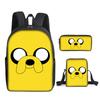Mikecrack Rucksack Grund- und Sekundarschule Schultasche Bedruckter Rucksack Umhängetasche Federmäppchen Dreiteiliges Set