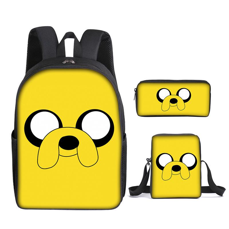 Mikecrack Rucksack Grund- und Sekundarschule Schultasche Bedruckter Rucksack Umhängetasche Federmäppchen Dreiteiliges Set