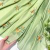 100x150cm Loquat Fruit Embroidery Cloth Gradient Chiffon Fabric Transparent Hanfu Cloth Sewing Costume Party Clothing