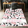Custom Name Cow Printed Carpet,Rug for Office Chair Living Room Bedroom Kitchen Room Decor Gifts.
