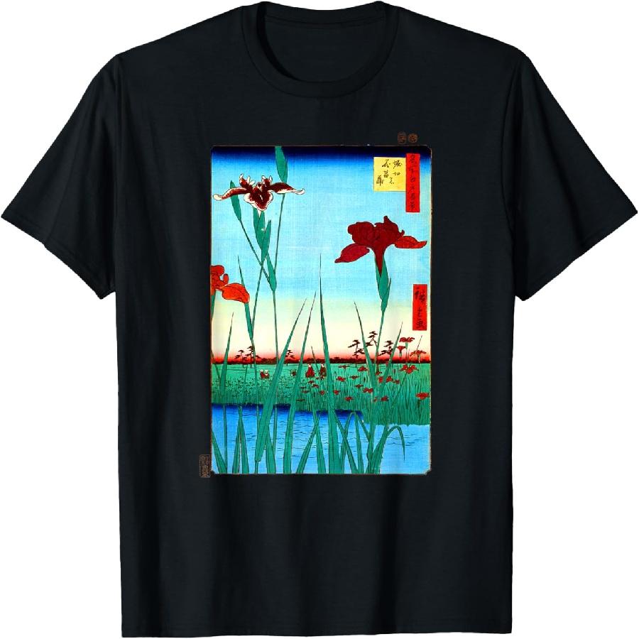 Japanese Art, Hiroshige Woodblock Art Design Tee T-Shirt S
