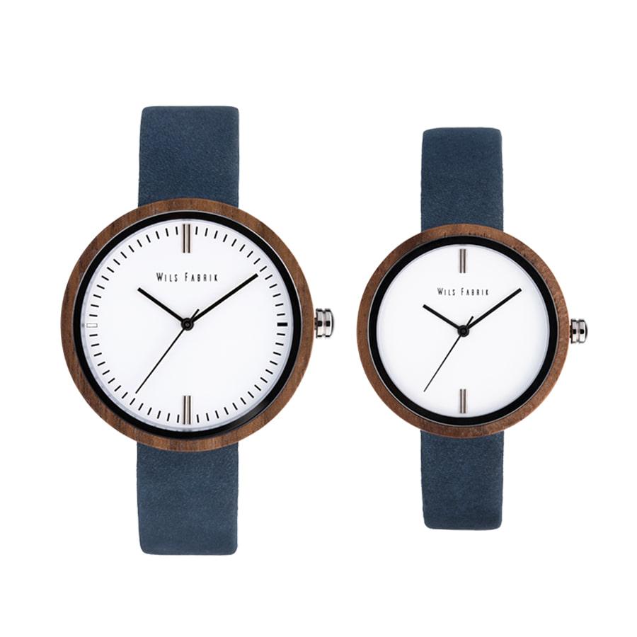 Wilseupabeulig Wooden Couple Wristwatches - Zeon Blue Couple