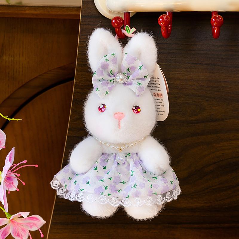 Cartoon Bunny Plush Keychain With Soft Fabric For Girls And Kids Gift