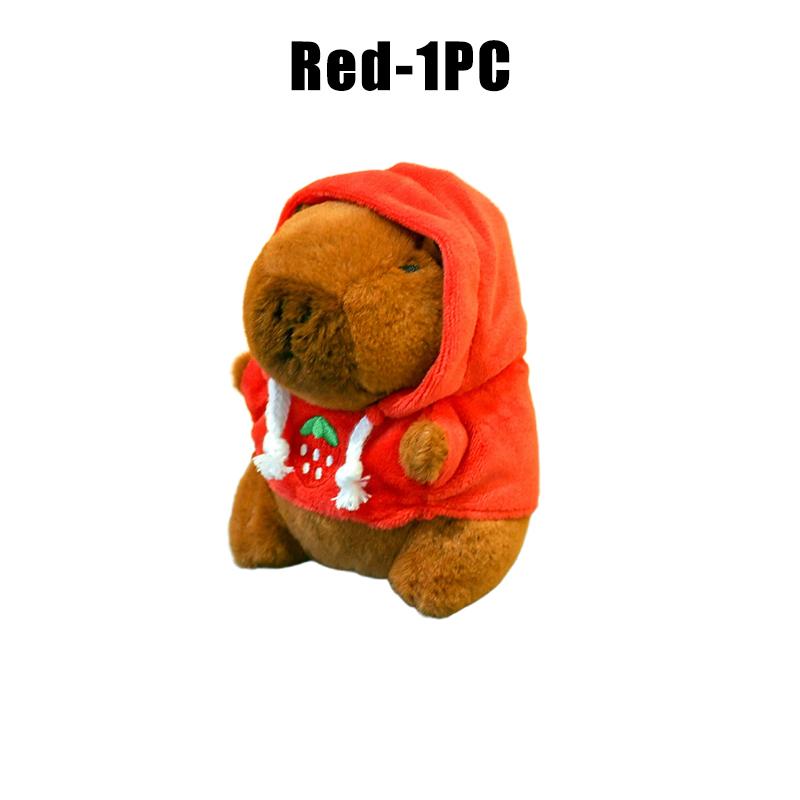 Capybara Hoodie Plush Toy Stuffed Animal Keychain Backpack Charm Matching Couple Gift for Children