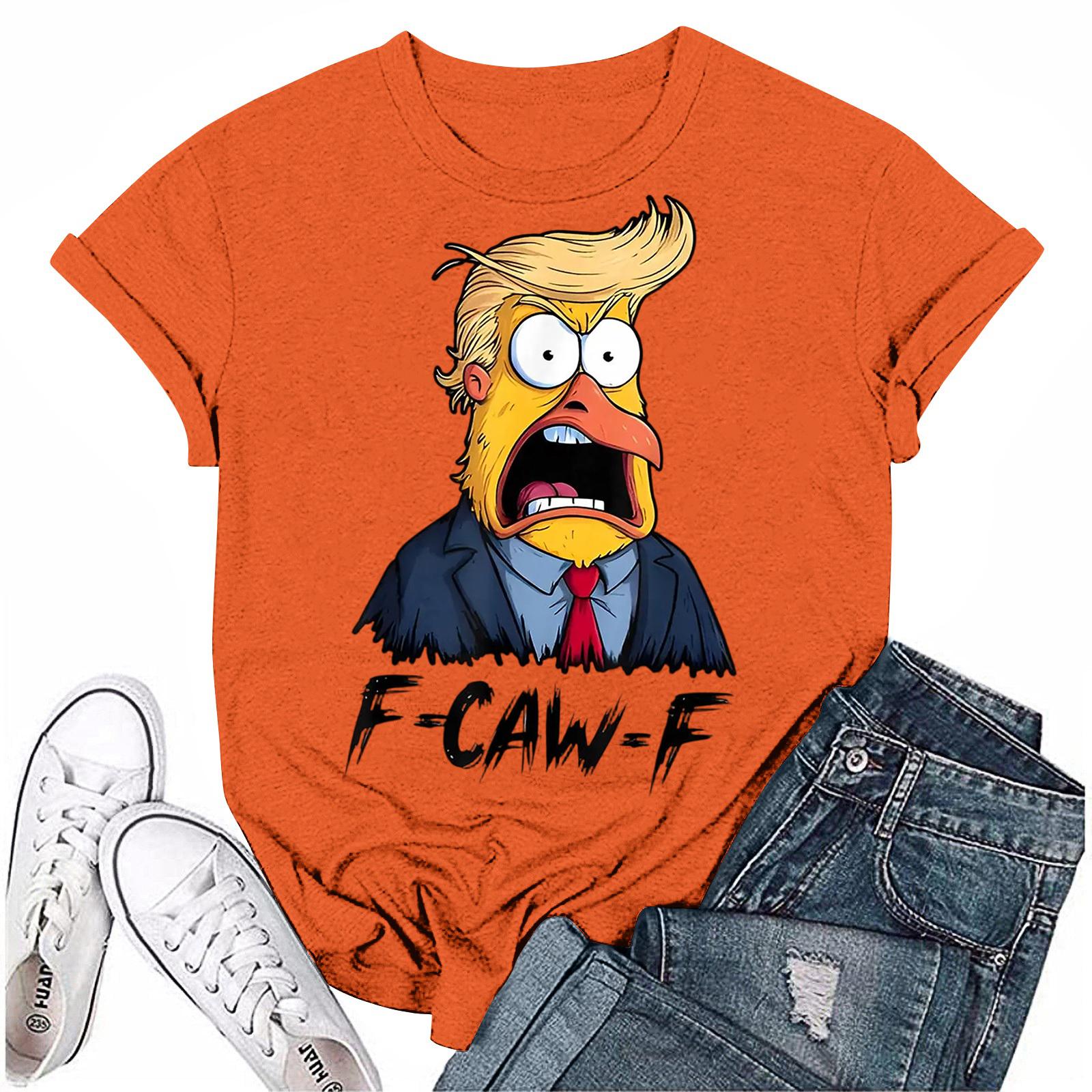 

Женский топ с круглым вырезом и короткими рукавами с 2D-принтом L шафрановый