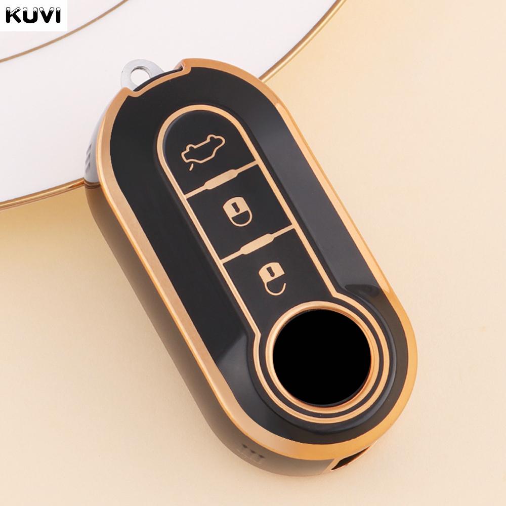 3 Buttons TPU Car Flip Key Case Cover for Fiat Ducato 500 500L Panda Grande Punto Lancia Musa Auto Shell Fob Accessories