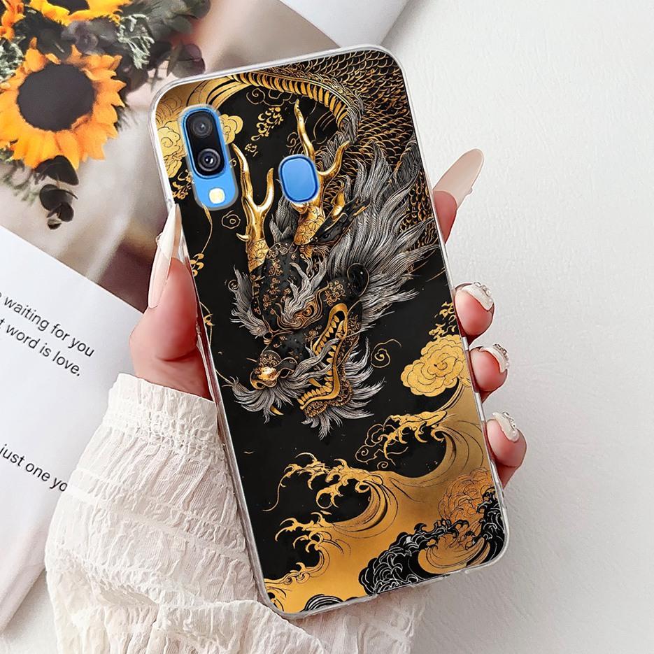 For Samsung Galaxy A40 Case SM-A405F Cute Cat Lion Painted Cover 5.9'' Soft Slim Phone Case For Samsung A40 A 40 GalaxyA40 Shell