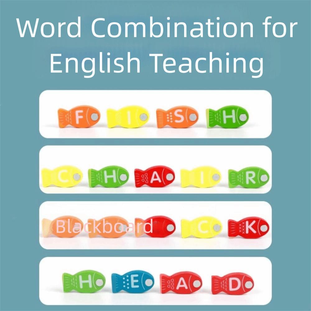 Wooden Kids Fishing Toys Early Educational Fishing Game Toy Letter Number Puzzle  Gift For Kids