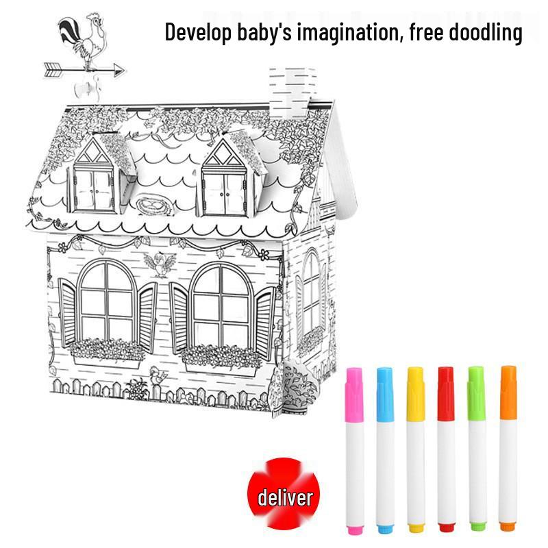 DIY Cardboard House Model for Kids: Creative Early Education Puzzle Toy (Ages 3-6)