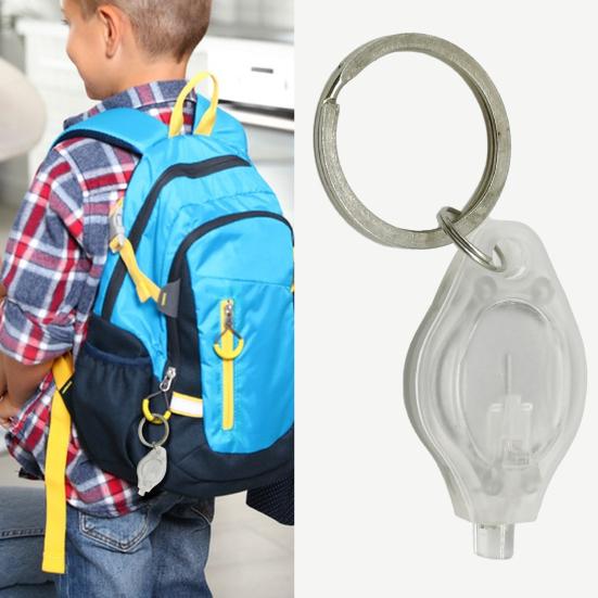 2Pcs Mini LED Flashlights with Key Ring Compact Size Portable Battery Powered Outdoor Camping Bright Tiny Light Emergency Lamps
