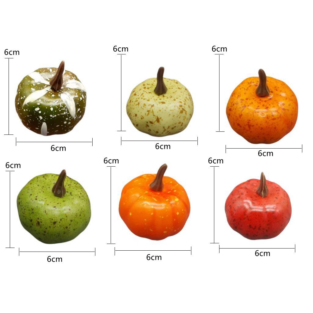 6/12pcs Simulated Pumpkin Decoration 6cm Vegetable Model Yellow / White Halloween Family Party Atmosphere DIY Decorations
