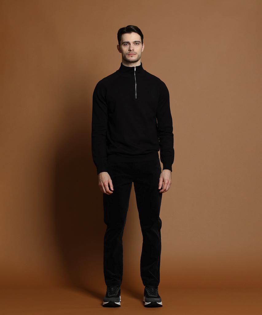 PANICALE Navy Regular Slim Fit Corduroy Pants