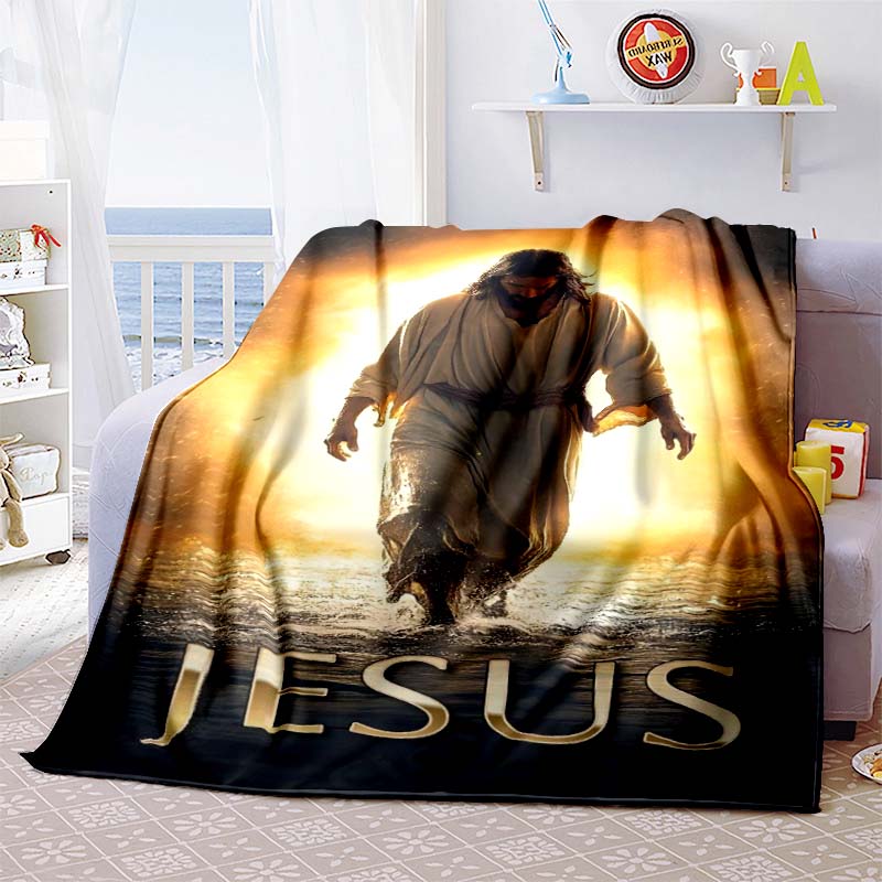 3D Modlitwa Święta Biblia Krzyż Jezus Miękki Flanelowy Koc do Łóżka Sypialnia Sofa Piknik, Narzuta na Pokrycie Wypoczynek Na Zewnątrz Drzemka Prezent