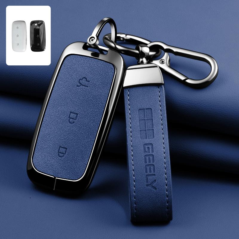 Geely Galaxy L7 EX5 E5 L6 EMI NO.1 Proton E.MAS 7 5 E8 Starry 8 Cityray Keychain Zinc Alloy Leather Car Key Case Case Key Case
