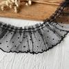 Black/White Mesh Lace Trim Vintage Lace Fabric Ribbon Decoration Material Pleated Lace Trim  Cuffs