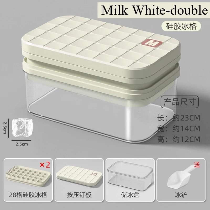 28/56 Grid Large Capacity Silicone Ice Cube Tray Press-Type with Lid Mold Ice Mould Box for Bar Gadget Kitchen Accessories