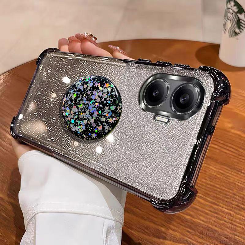 For POCO F7 Holder Case Luxury Shiny Protective Shockproof Stand Cover Case For Xiaomi Poco F7 F6 X7 Pro Ultra C71 Coque Shell