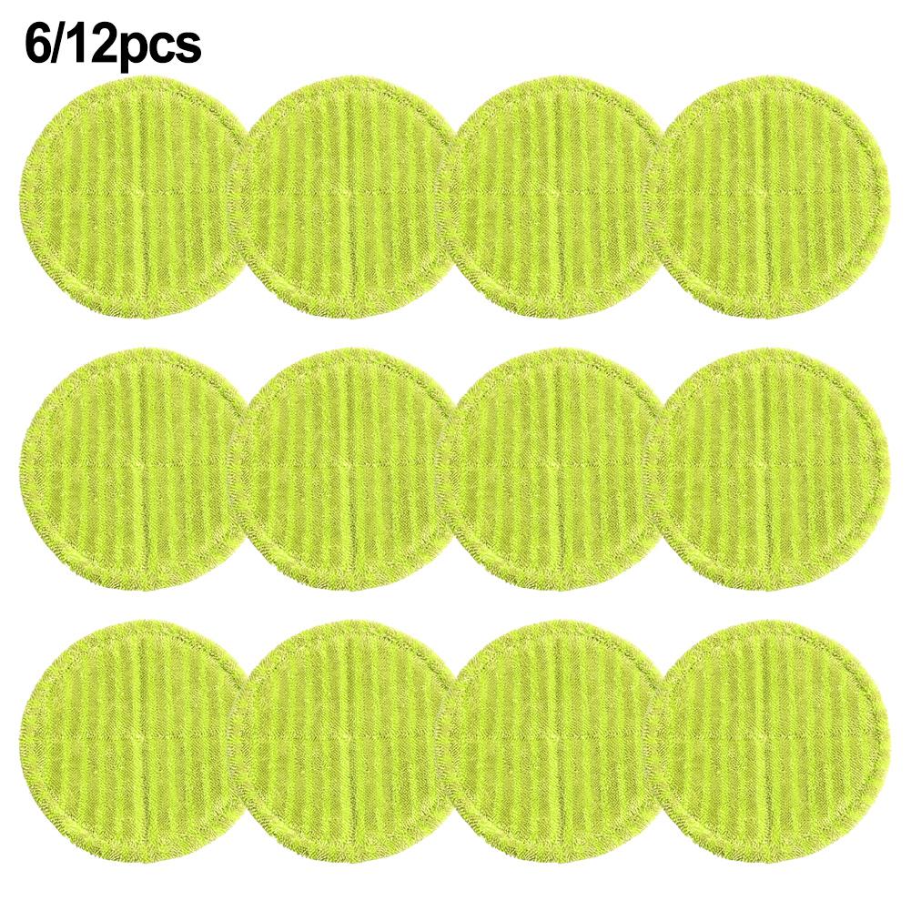 Electric Mop Replacement Pads in Round Shape Soft and Absorbent Material for Routine Floor Maintenance Set of 6/12
