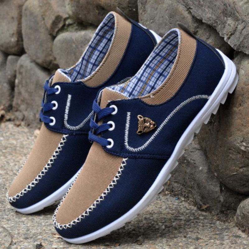 Pánské Tenisky pro volný čas Plochá plátěná obuv pro muže Jaro Léto Pohodlné Pánské tenisky Měkké Řidičské boty Velké velikosti Hrachová obuv