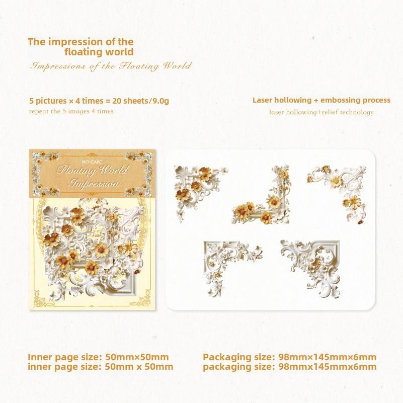 Journamm 20pcs/pack Cutout Lace Materials Decor Paper DIY Scrapbooking Collage Stationery Junk Journal Photo Album Decor Paper