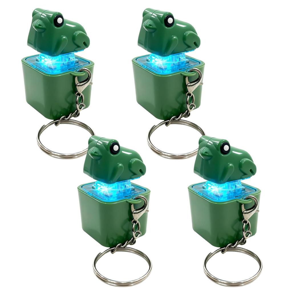 Quakender Frosch Fidget Spielzeug Schlüsselanhänger Wiederaufladbarer Frosch Schlüsselanhänger mit Ton & LED-Lichtern, Lustiger Frosch Tastatur-Clicker Stressabbau