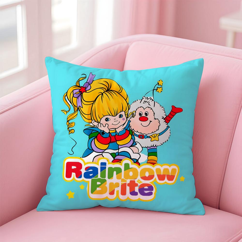 Cute R-Rainbow B-Brite Cushion Cover Comfortable Reversible Pillow Cover Ideal For Car Sofa Bedroom & Beyond