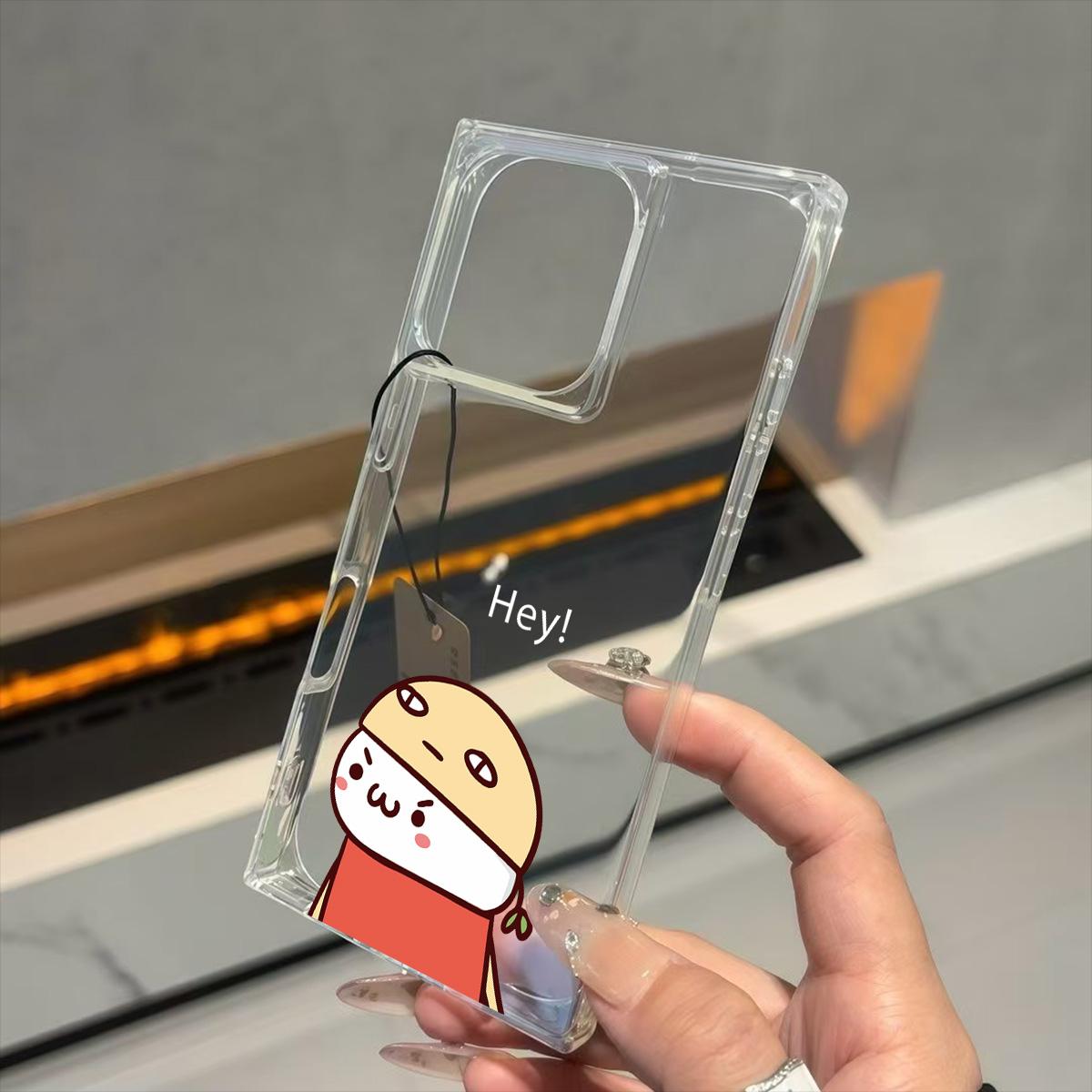 

Clear Square Back Tube Case Protection For iPhone 16 ProMax 13 11 15 Plus 14 Pro Max 12 Mischievous dolls Pattern iphone 11 ProMax
