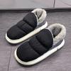 Couple Winter Cotton Slippers Men's Korean Closed Heel Fleece Lined Snow Boots Waterproof Warm Anti Cold Shoes for Winter