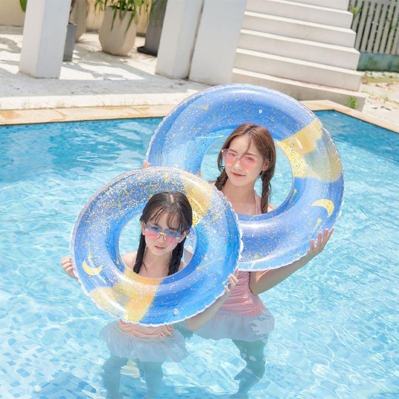 Adult And Child Swimming Ring Pvc Thickened Sequin Meteor Inflatable Shower