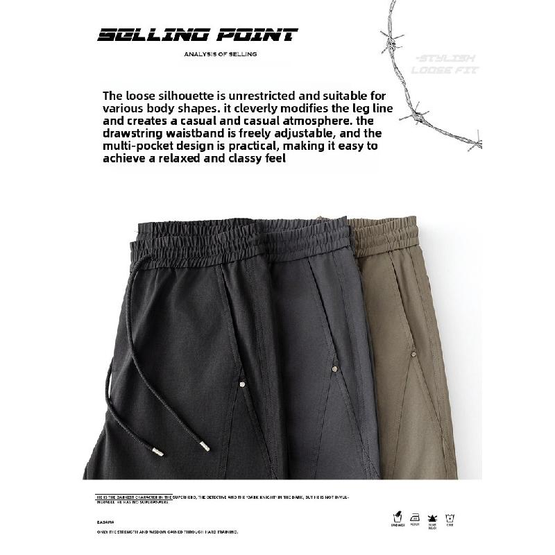 Full Elastic Waist Casual Pants for Men, 2026 New Trendy Wide-leg Straight Loose Versatile Work Pants