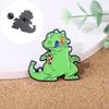 Explosive creative cartoon green eat pizza dinosaur alloy brooch clothes bag decorative metal badge zinc alloy