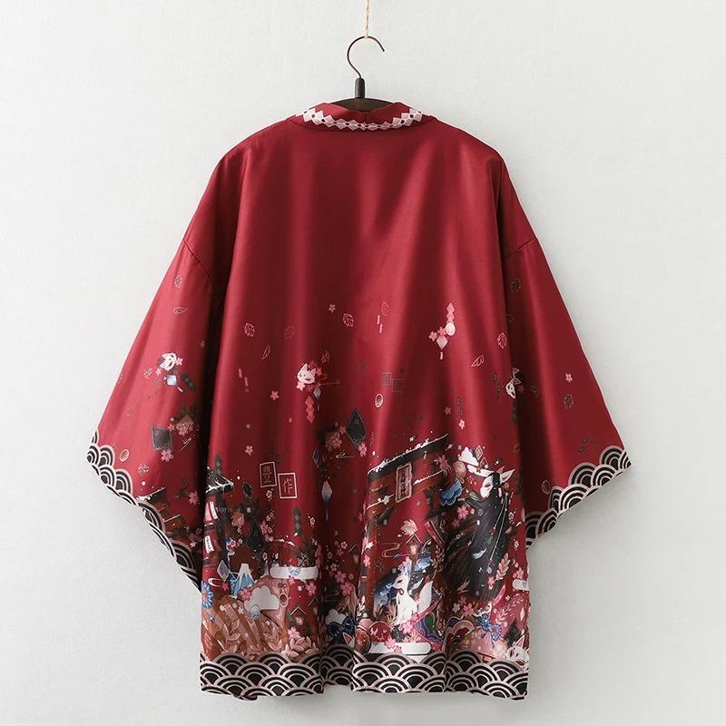 Summer Loose Japanese Samurai Kimono Streetwear Cardigan Cosplay Haori Harajuku Women Men Yukata Traditional Clothing