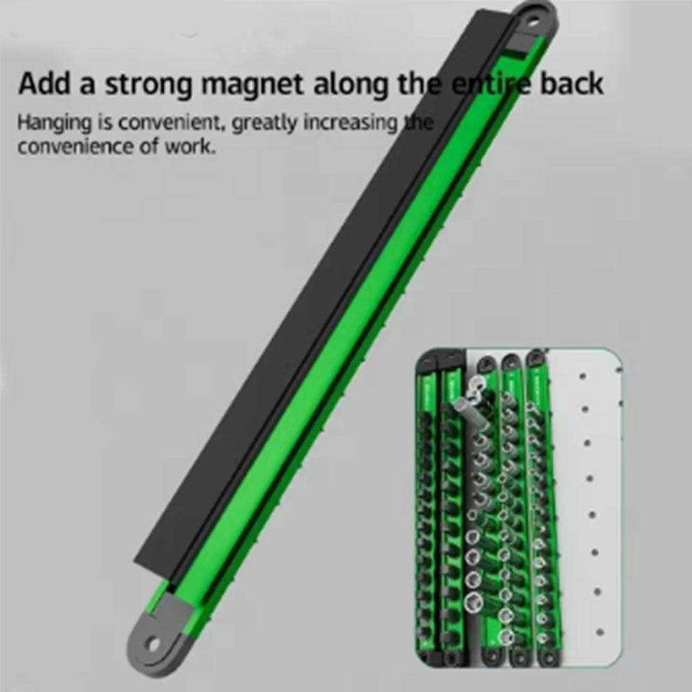 1/4 3/8 1/2 Inch Socket Clip Rail Holder Magnetic Heavy Duty Socket Rack Car Tool