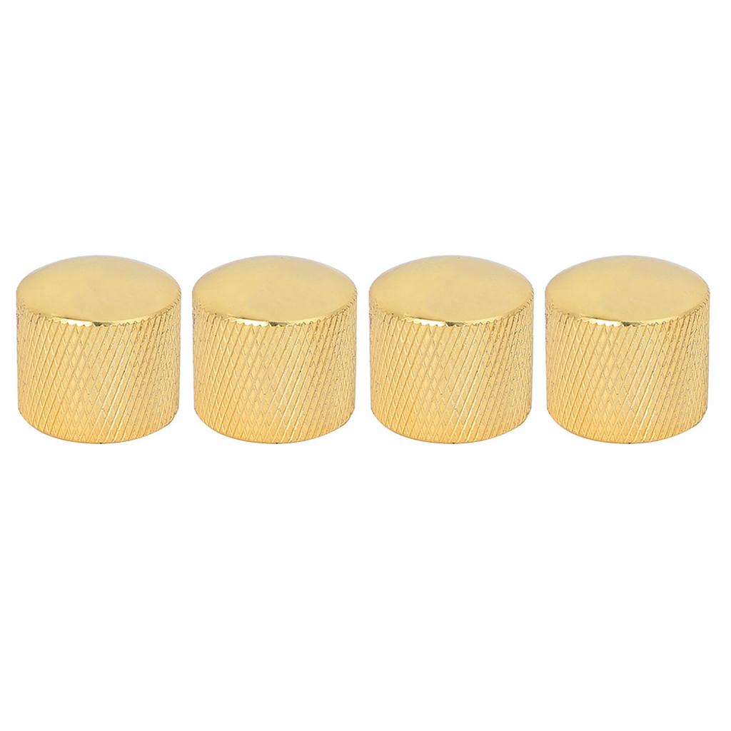 4 Pcs Durable Dome Knob Volume Tone Control Replacement Parts for Electric Guitar Bass(Gold)