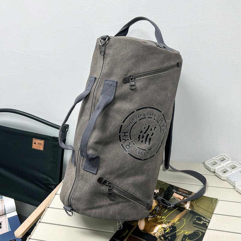 Canvas Bucket Bag: Unisex Shoulder Handbag, Business Travel & Sports Crossbody Backpack