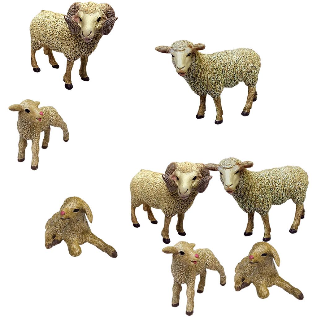 Sheep Animal Figurines, Simulation Zoo Farm for Kids Gift Home Desktop Decor