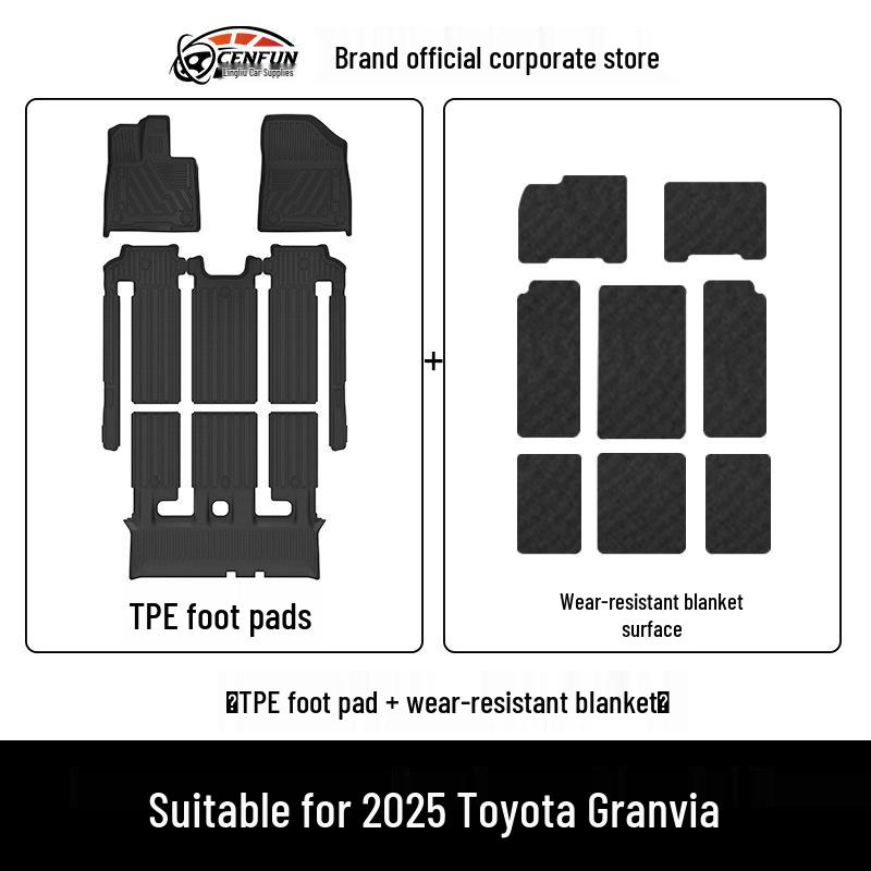 TPE Anti-Slip Eco-Friendly Trunk Mat for 2025 Toyota Grand Highlander & Sienna Galaxy.