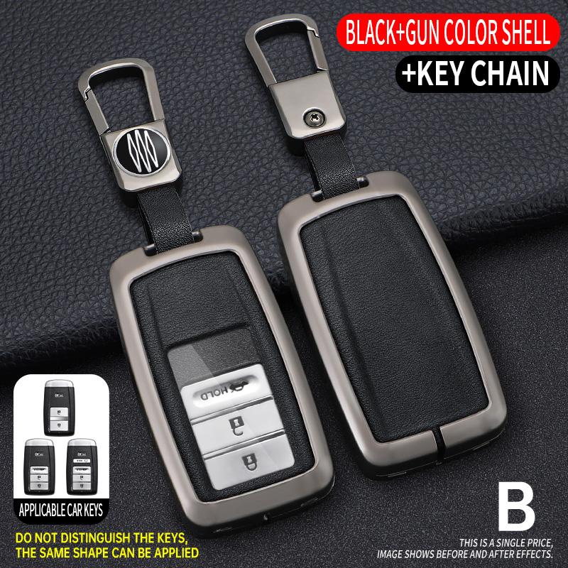 Zinc Alloy +Leather Car Key Case Cover Shell Fob For Honda Acura RLX MDX CDX TLX-L NSX RDX Holder Auto Car Keychain Accessories