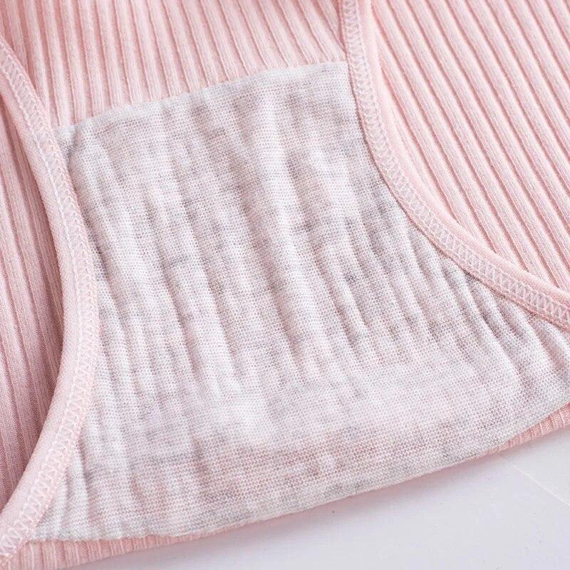 6PC/Set Women's Cotton Underwear Seamless Panties Solid Color Underpants Girls' Lingerie Briefs